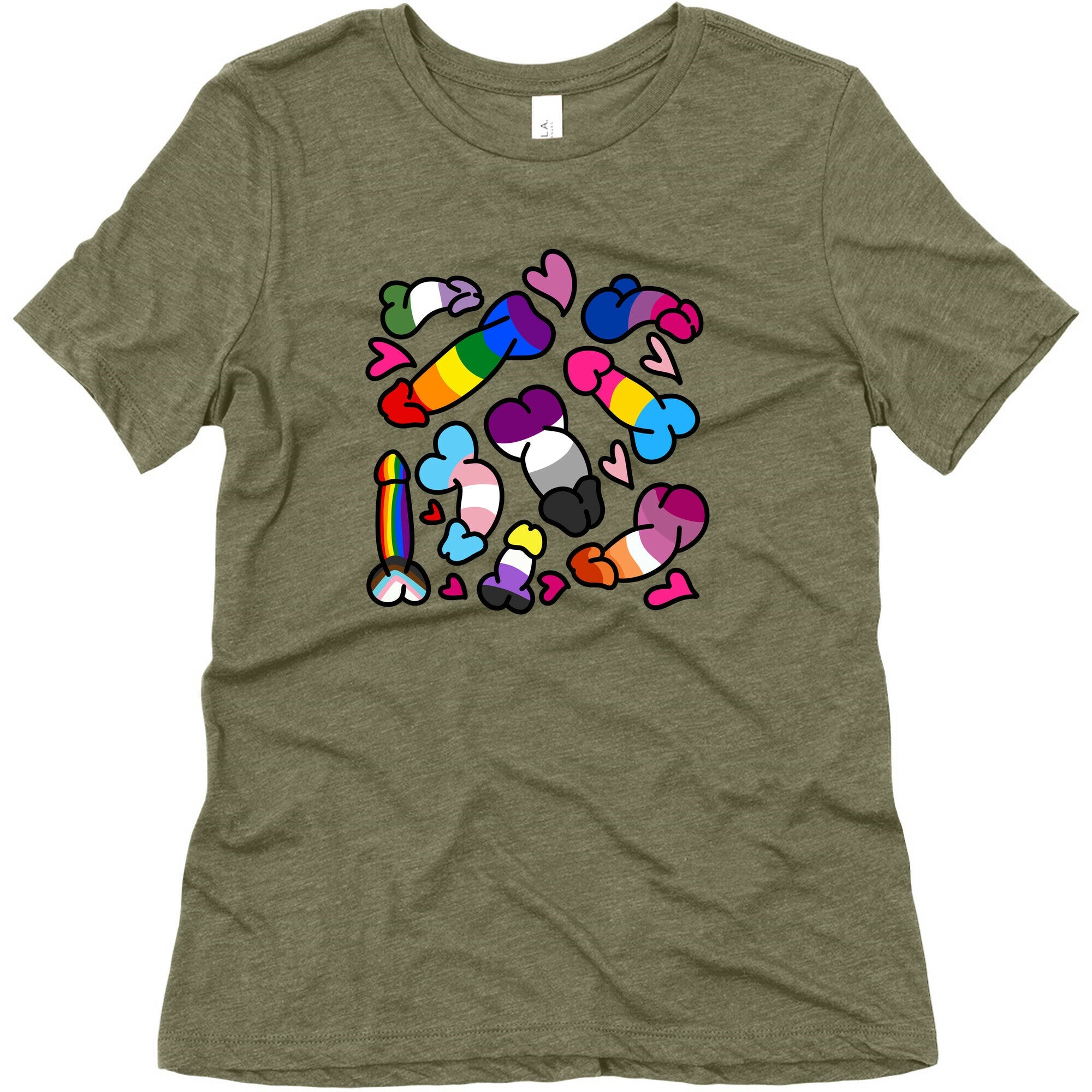 Pride Penis Pattern Womens Triblend Tee